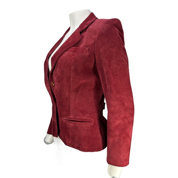 VTG 70's Burgundy/Maroon Suede WINLIT By Listeff Fashions Inc. Jacket VTG Sz 6 - Picture 6 of 12